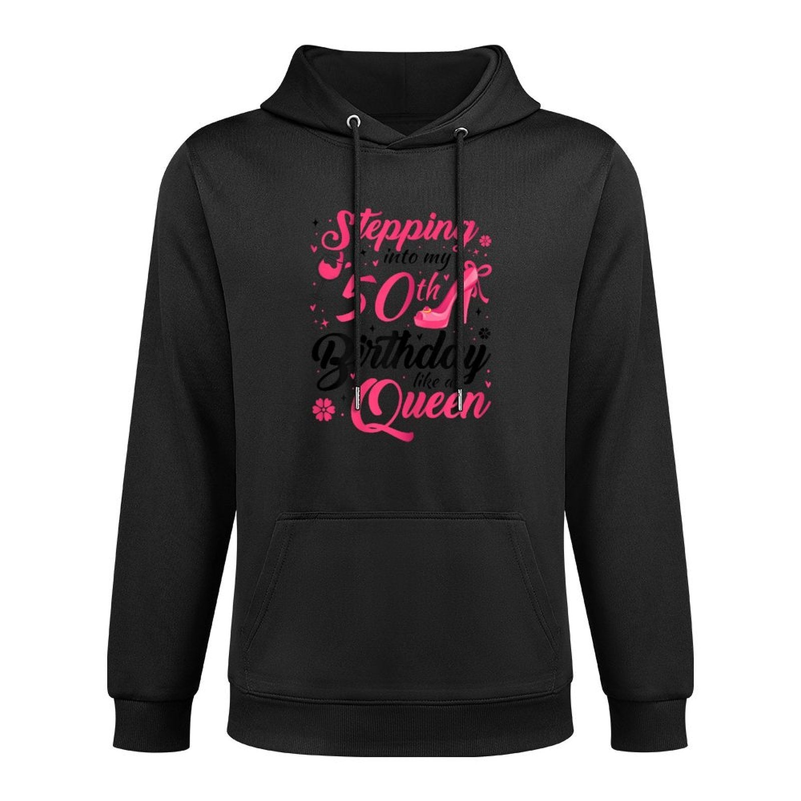 Womens 50 Year Old Girl Born 1973 50th Birthday Queen Adjustable Hood Hoodie