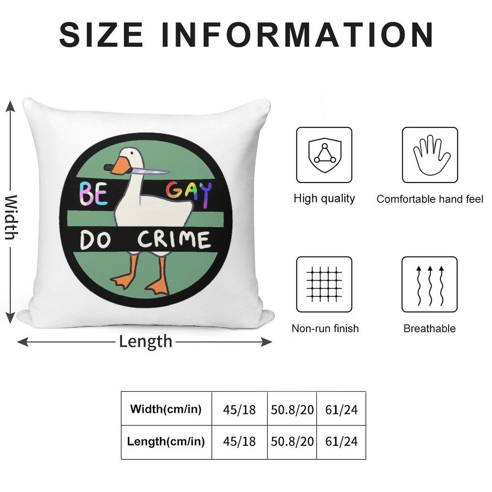 Be Gay Do Crime Goose Soft Easy Maintenance Throw Pillow