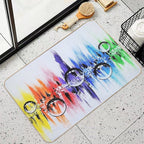 Eric Morecambe Rainbow Drops  Easy To Clean Bath Mat