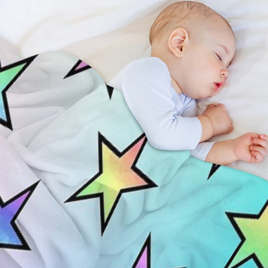 Colorful Star Shapes Pattern- Velvety-soft Throw Blanket
