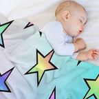 Colorful Star Shapes Pattern- Velvety-soft Throw Blanket