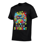 Its Ok To Be Different Video Game Controller Autism  High-quality Stitching T-Shirt