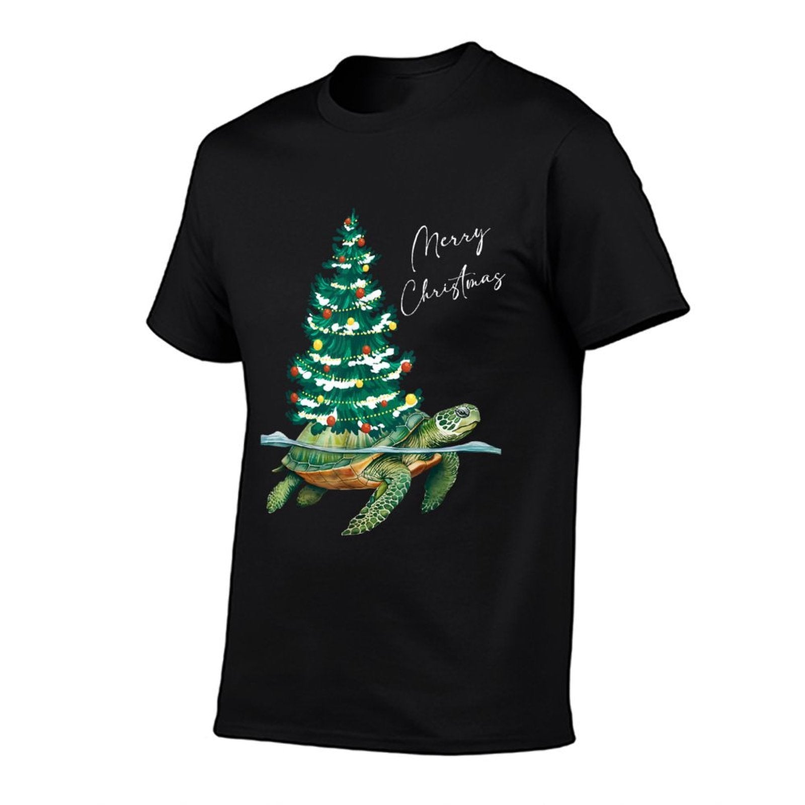 Merry Christmas Sea Turtle Xmas Tree Lights Pjs Men Women  Odor-resistant T-Shirt