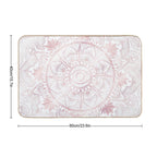 Elegant White Rose Gold Eye Sun Moon Mandala  Non-Slip Bath Mat