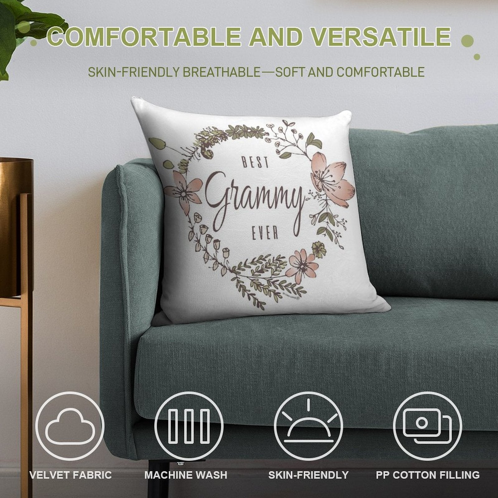 Best Grammy Ever Soft Gift Ready Throw Pillow