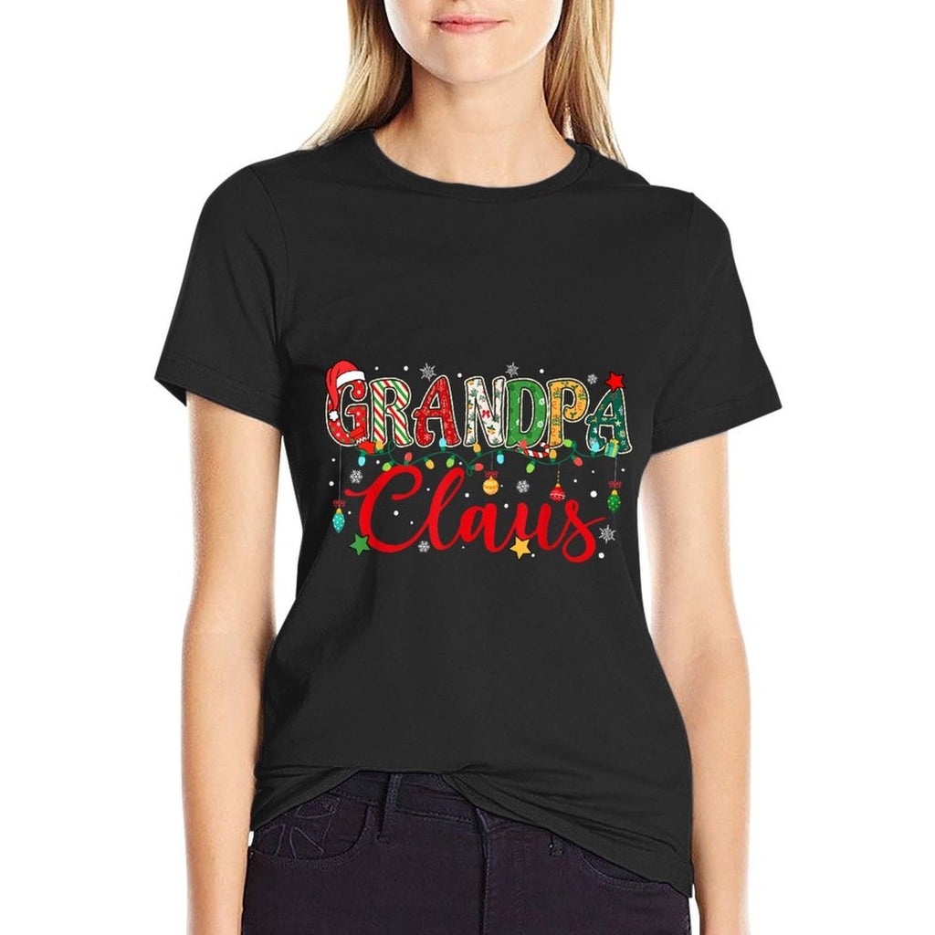 Grandpa Claus Christmas Lights Pajama Family Matching Men  Oversized Silhouette T-Shirt