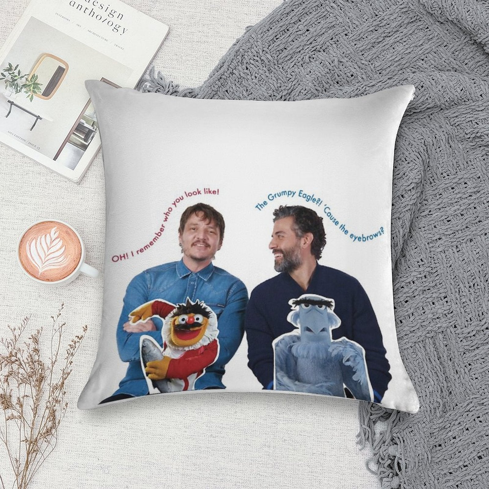 Muppets Pedro Pascal And Oscar Isaac Are Friendship Goals Soft Decorative Cover Throw Pillow