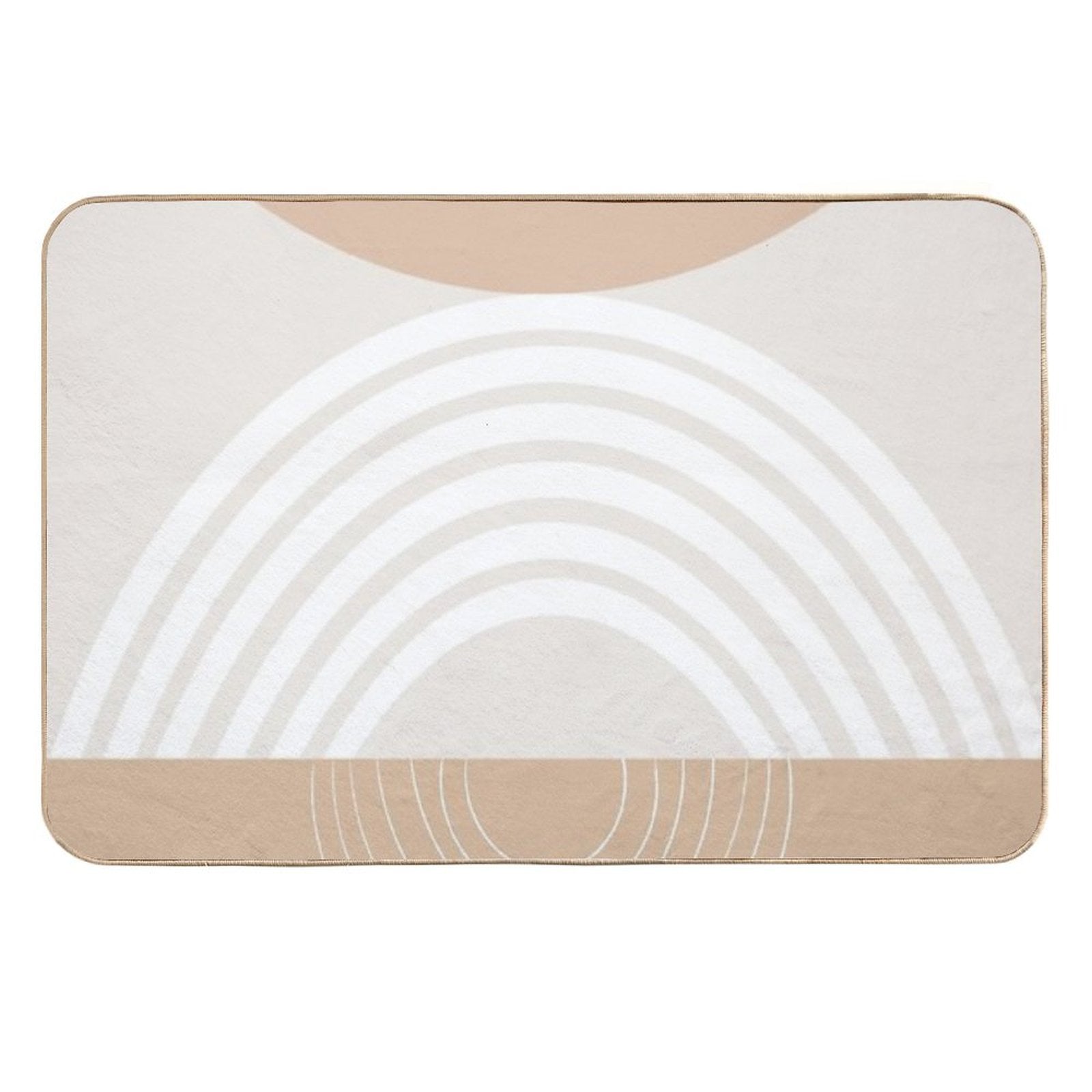 Warm Beige Sun Arch Balance #2 #minimal #abstract #art  Repositionable Bath Mat