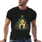Golden-Retriever-Puppy in Christmas Tree  Lightweight T-Shirt