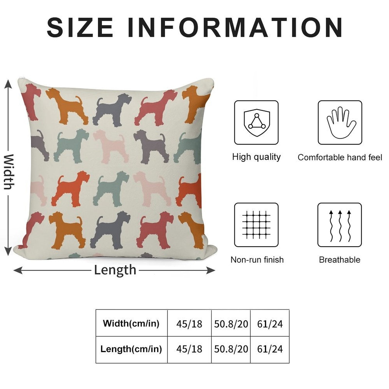 Vintage Miniature Schnauzer Dog Pattern Soft Warmth Comfort Throw Pillow