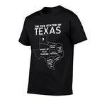 Five States of Texas - Funny Maps of Dallas Houston Austin  Graphic-printed T-Shirt