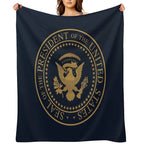 USA Presidential Seal Dark Blue Anti-pilling Throw Blanket