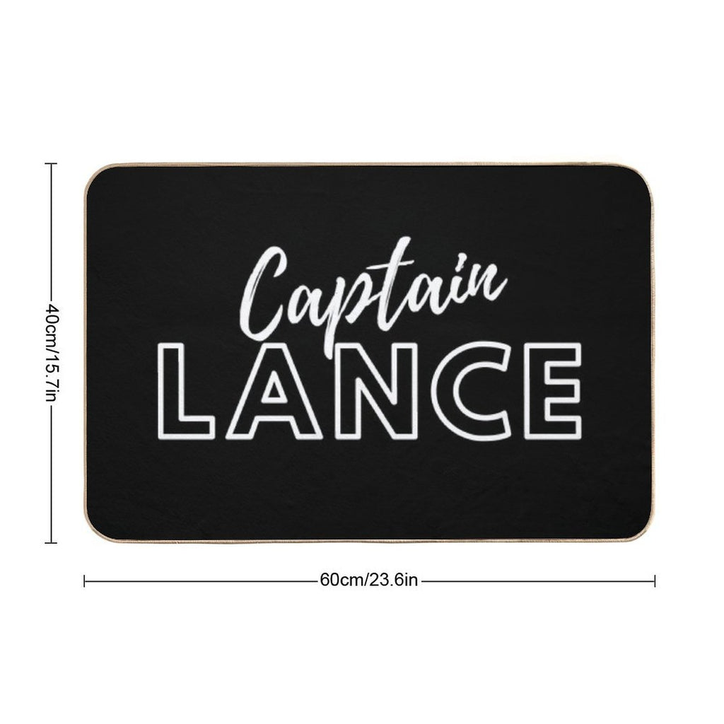Captain Lance White Typography - Legends of Tomorrow  Repositionable Bath Mat