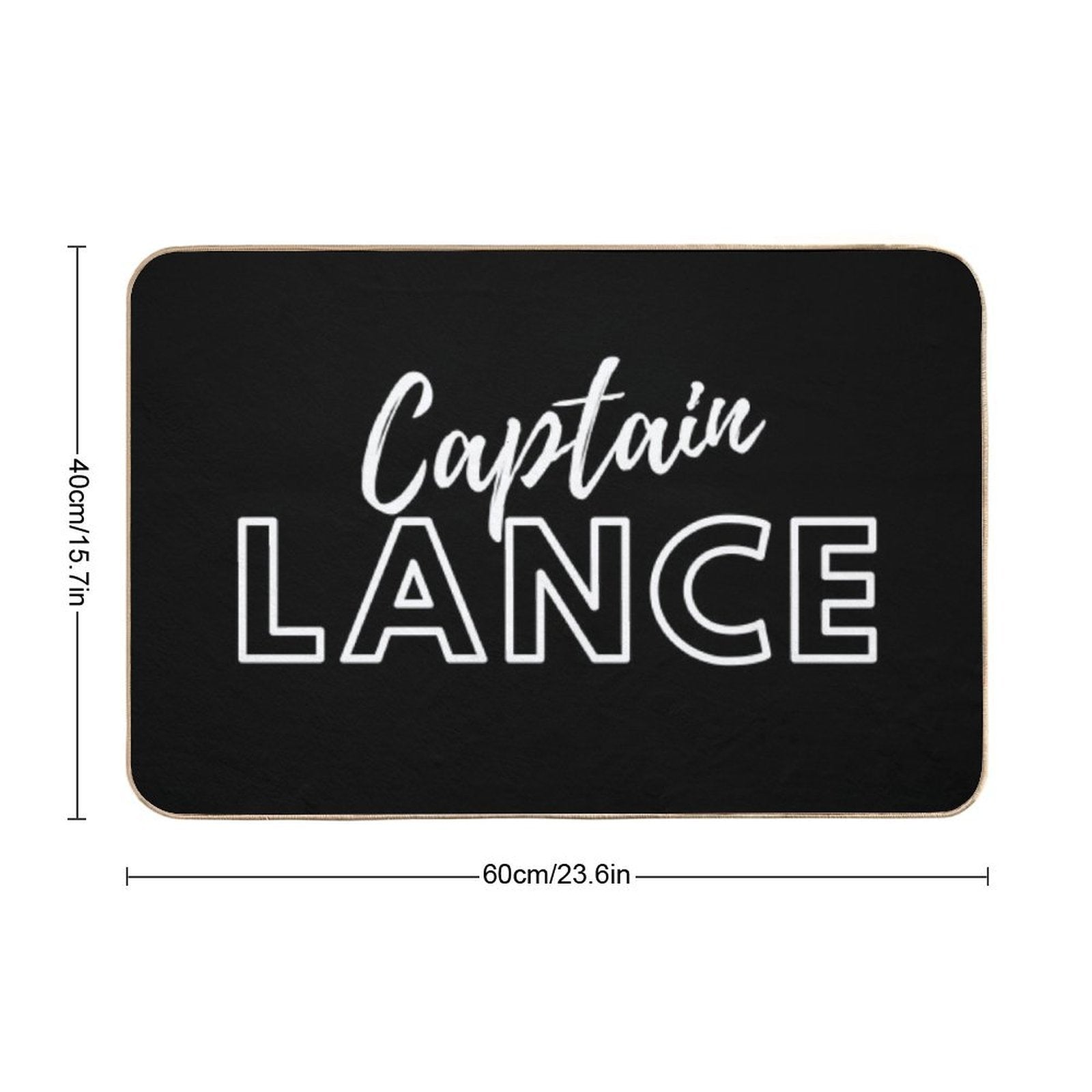 Captain Lance White Typography - Legends of Tomorrow  Repositionable Bath Mat