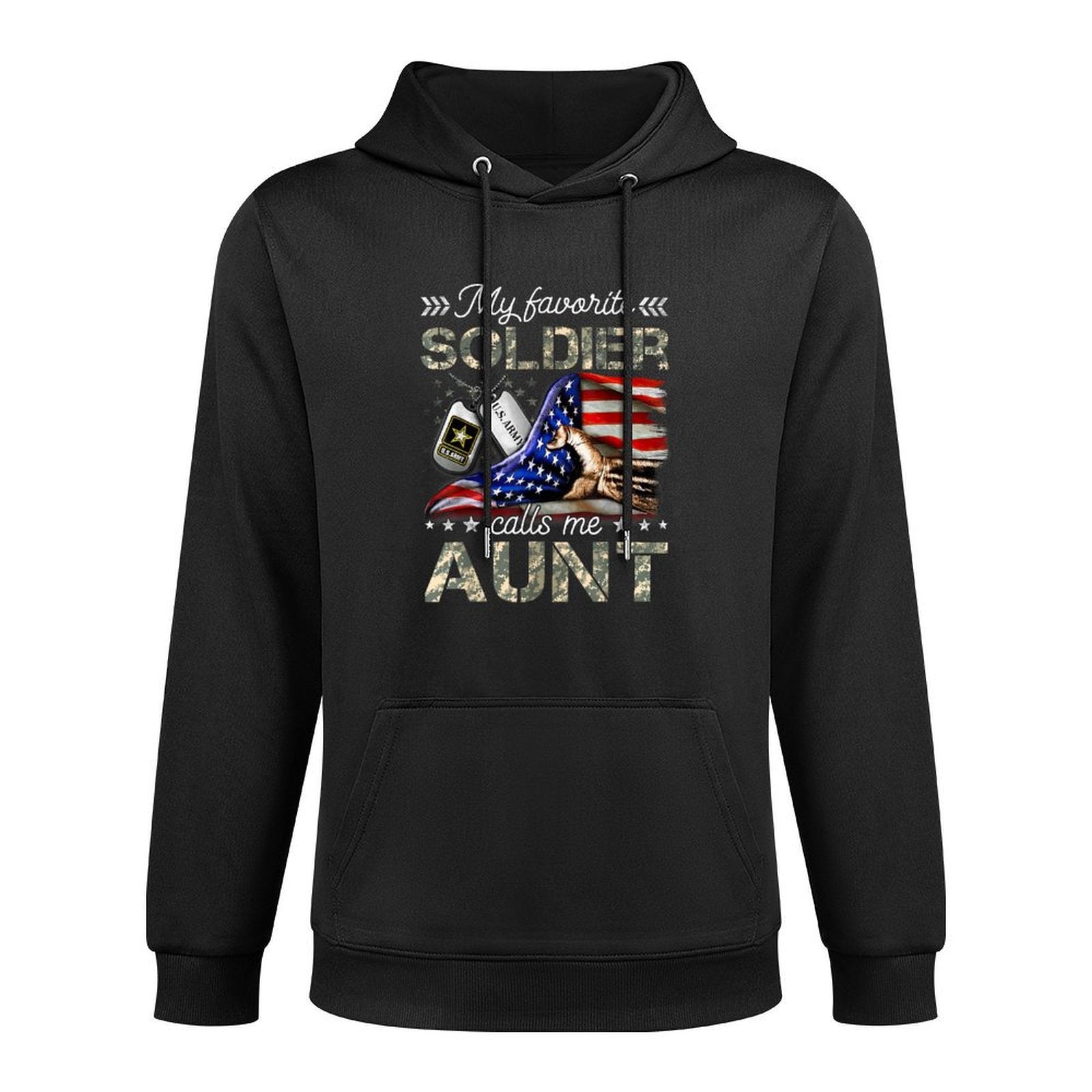 My Favorite Soldier Calls Me Aunt Proud Army Aunt Breathable Fabric Hoodie