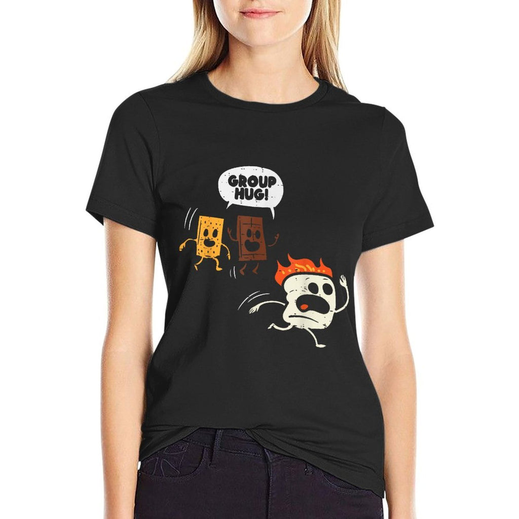 Camping Group Hug Smores Funny Marshmallow Men Women Kids  Graphic-printed T-Shirt
