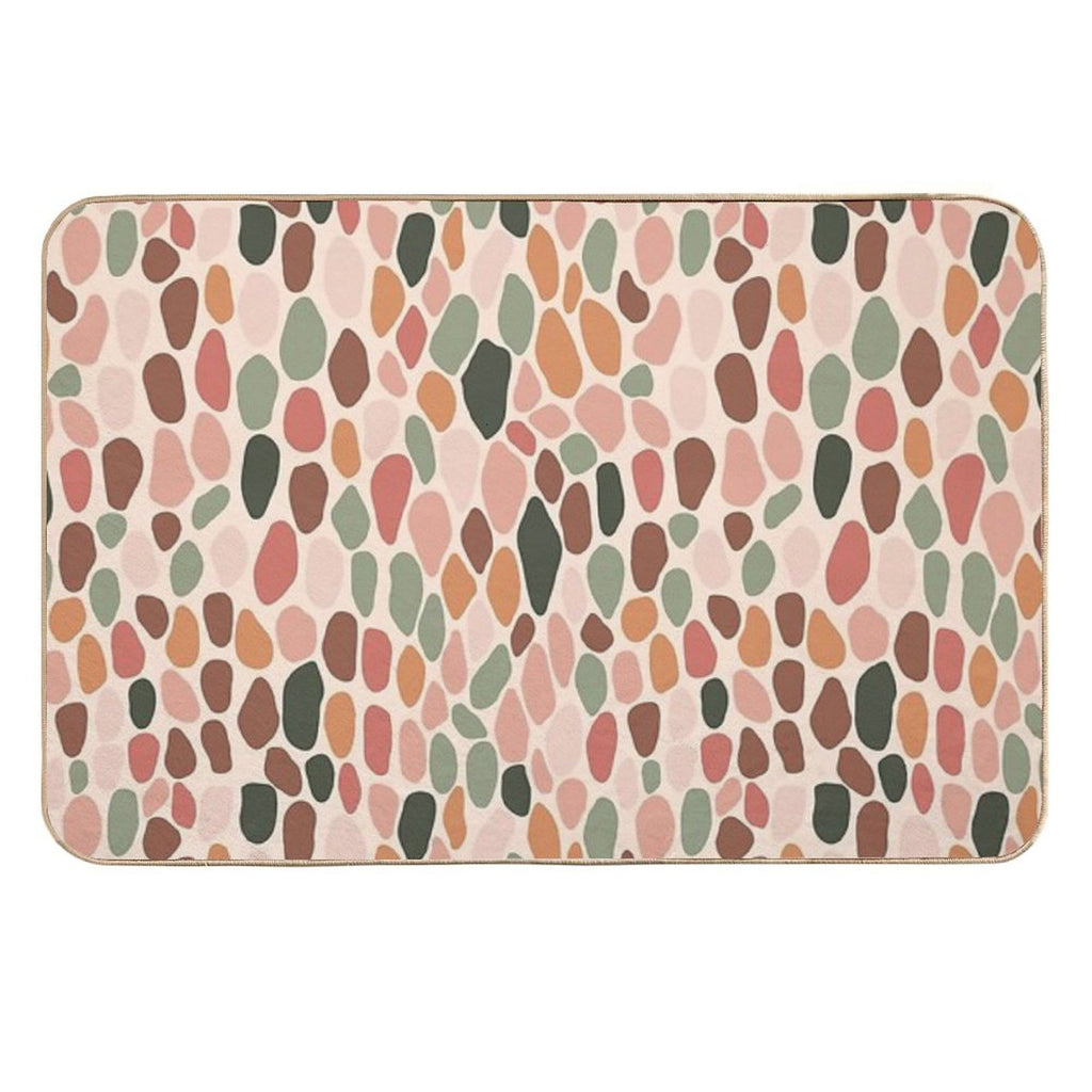 Snake Scales Pattern 03 - Floral Palette  Fade-Resistant Bath Mat
