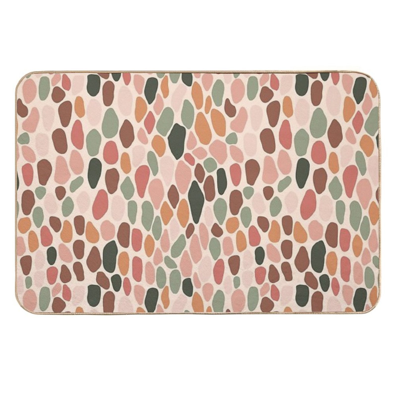 Snake Scales Pattern 03 - Floral Palette  Fade-Resistant Bath Mat