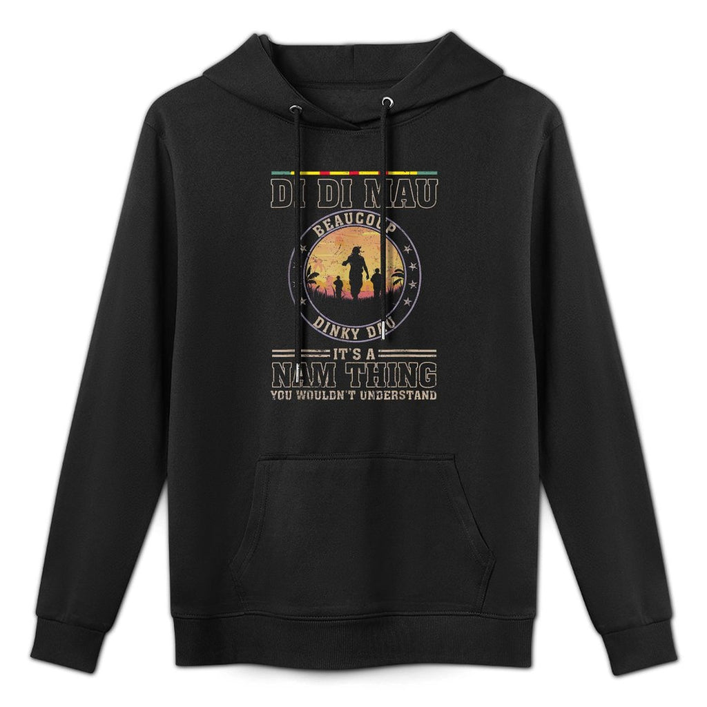 US Military Vietnam War Vets Gift Di Di Mau Dinky Dau Its Nam Thing Funny Vietnam Veteran - Black, Small, Unisex-Adults,, Shape Retention Hoodie