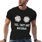 Yes Theyre Natural D20 20 Dice Funny RPG Board Gamer Humor  Eco-friendly Material T-Shirt