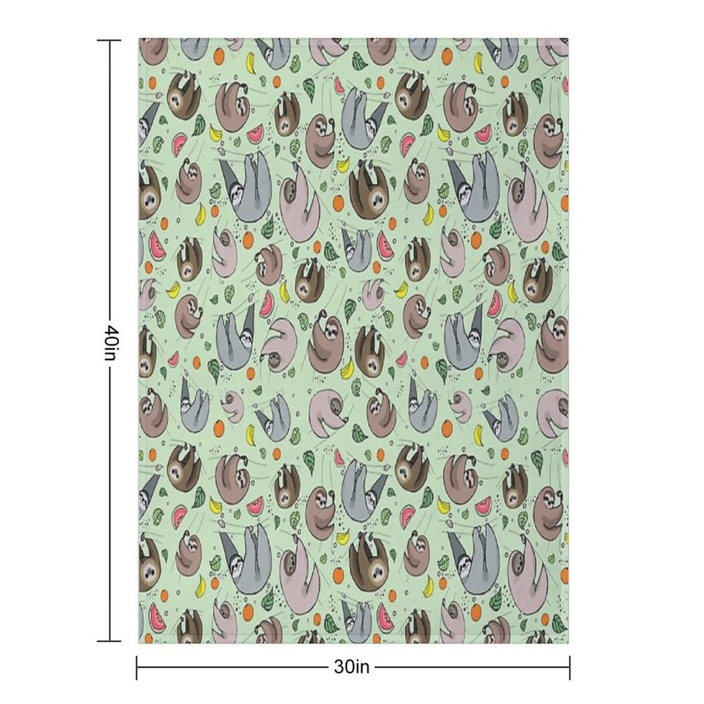 Sloths Easy Care Throw Blanket