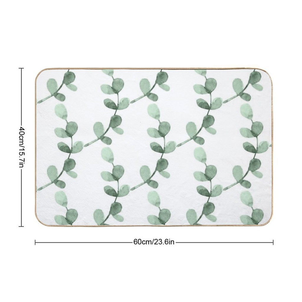 Simple Eucalyptus Pattern  Repositionable Bath Mat