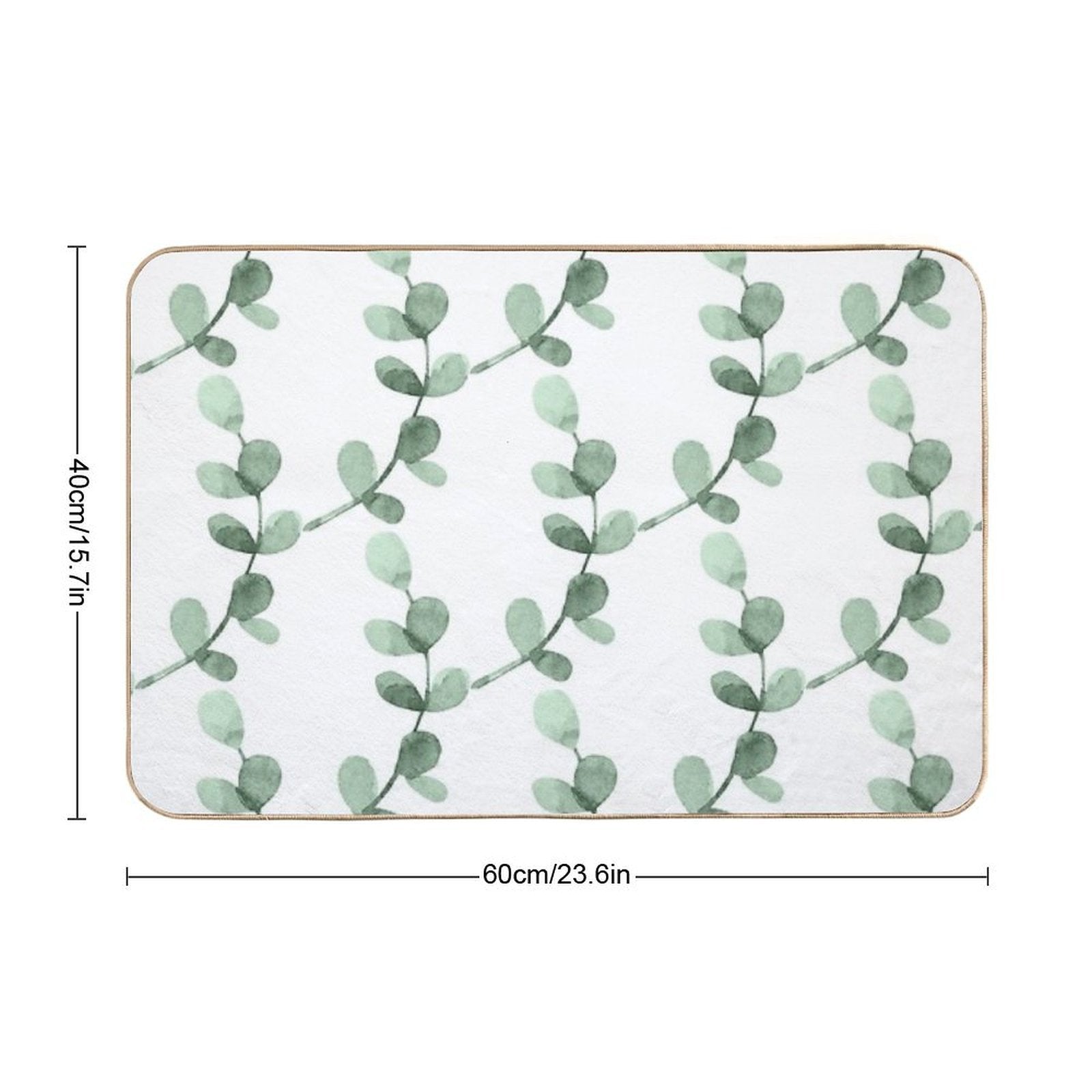 Simple Eucalyptus Pattern  Repositionable Bath Mat