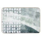 Blue Oil Squares  Non-Slip Bath Mat