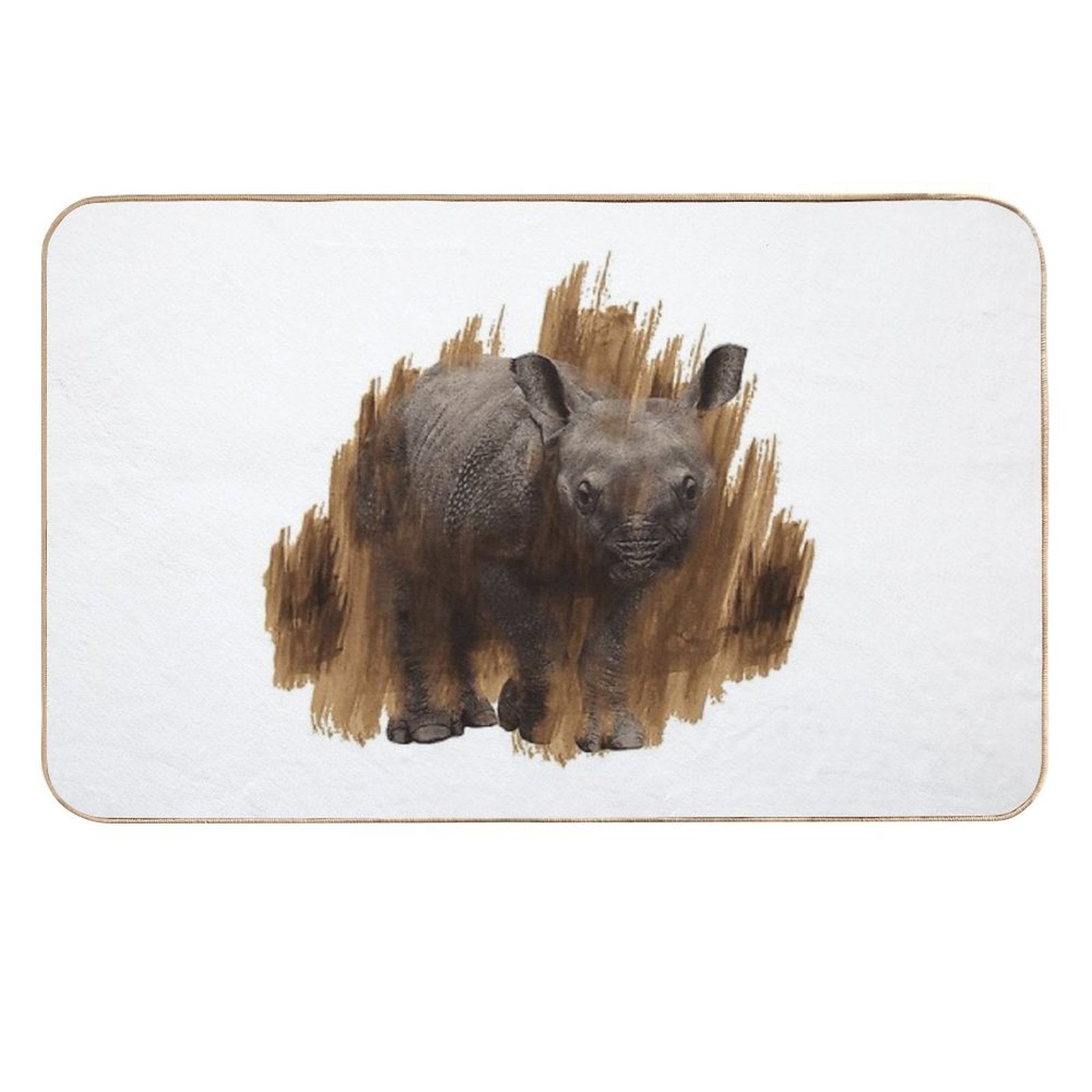 Rhino Baby, African Animal Motifs, Gift Idea for Animal Lovers  Long-Lasting Bath Mat