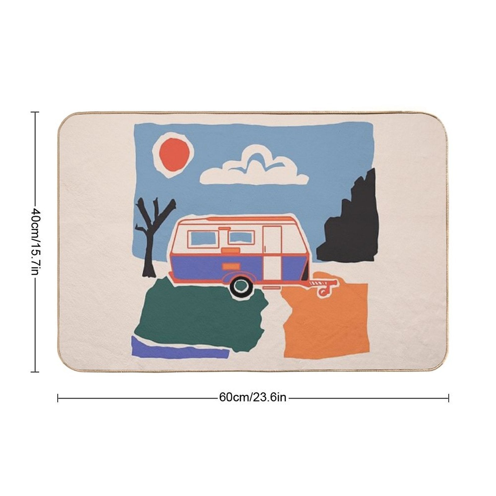 Retro Vintage Caravan  Versatile Bath Mat