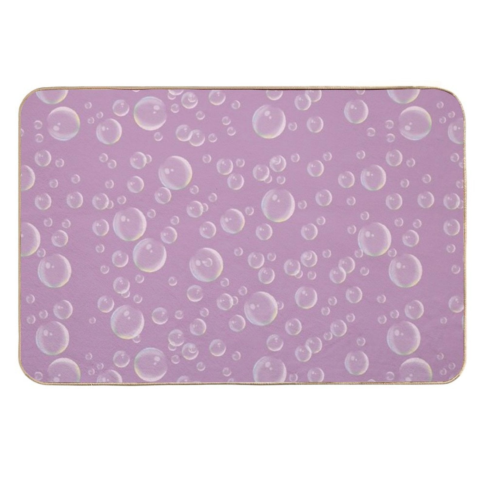 COMMIC Bubbles on Pink  Easy To Clean Bath Mat