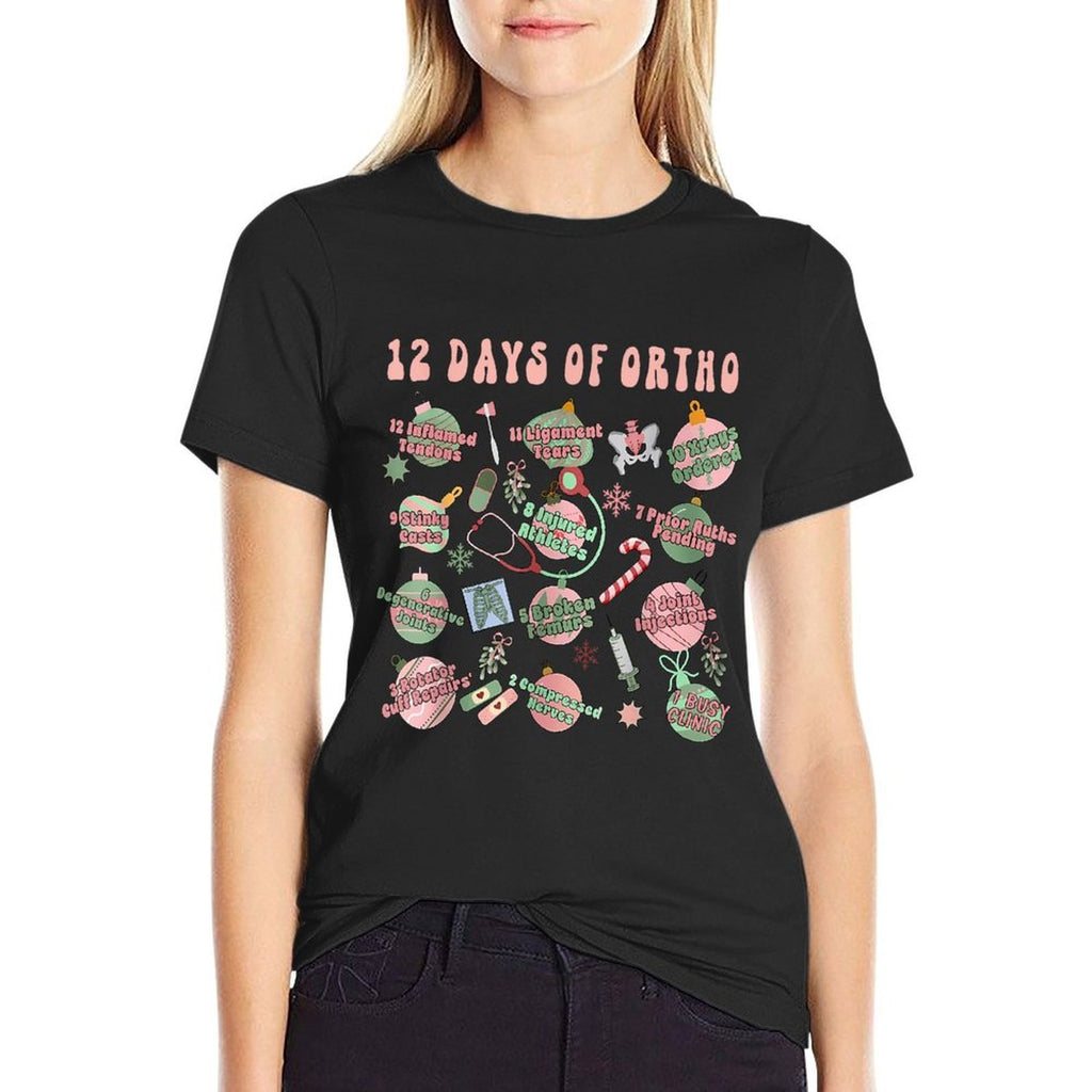 Christmas Orthopedic 12 Days of Ortho Ortho Nurse Group Team  Eco-friendly Material T-Shirt