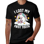 I Lost My First Tooth Girl Tooth Fairyth Out Unicorn  Fade-proof Color T-Shirt