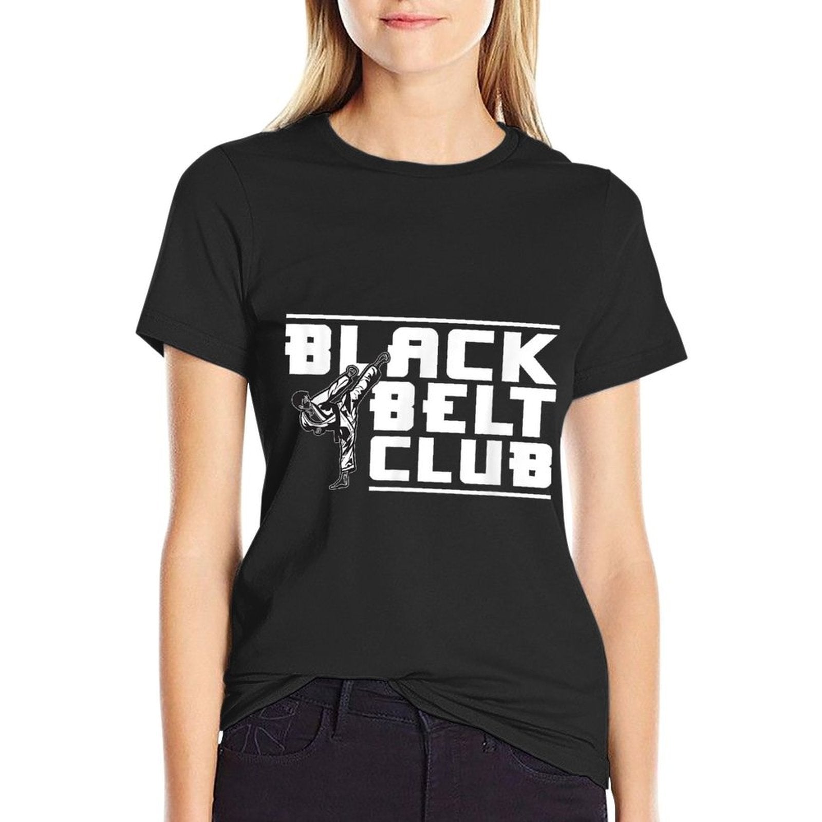 Black Belt Club - Karate Black Belt  Oversized Silhouette T-Shirt