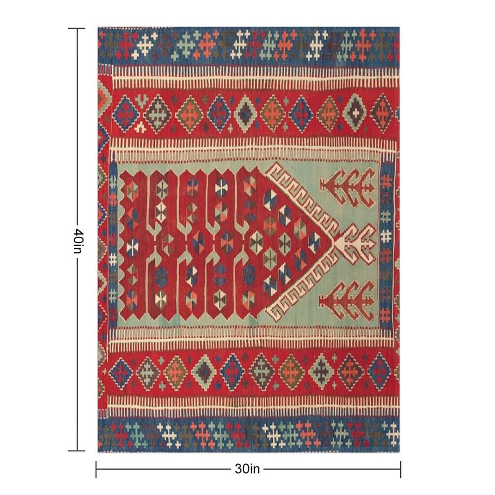 Antique Turkish Carpet Kilim Print Durable Throw Blanket