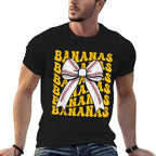 Retro Bananas Last Name Coquette Bow Women Kids Girls  Rolled Sleeves T-Shirt