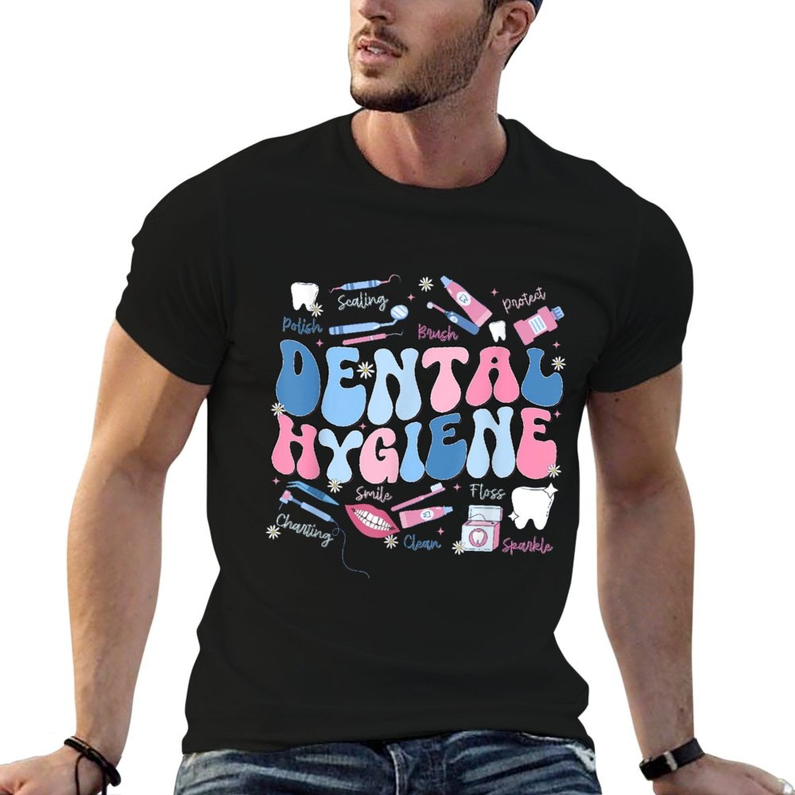 Funny Oral Hygiene National Dental Hygiene Month  Eco-friendly Material T-Shirt