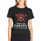 Funny Firefighter Crew Save Your Kitty Proud Fireman  Wrinkle-resistant T-Shirt