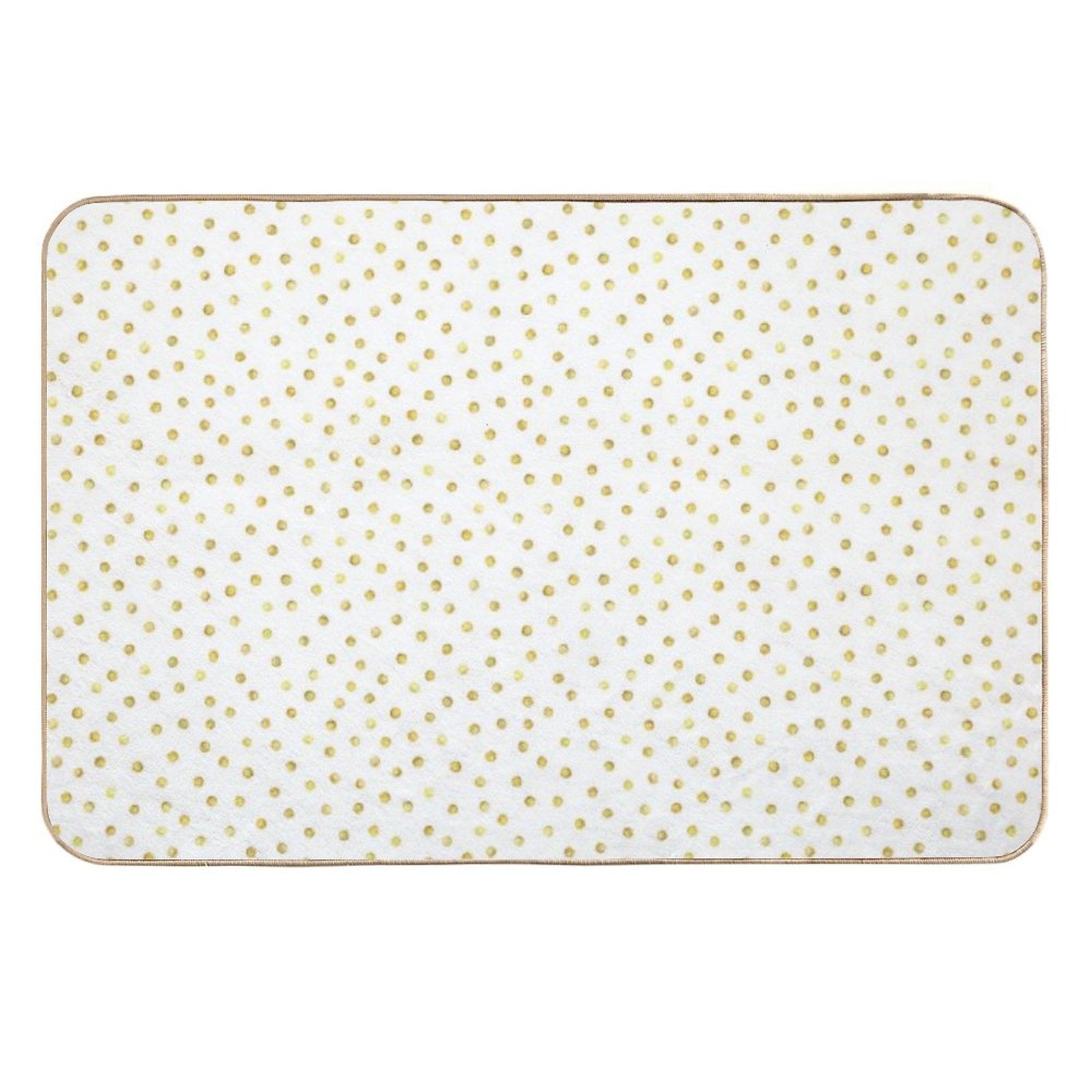 I Like Gold  Handpainted White + Gold Dots (Print Only)  Easy To Clean Bath Mat
