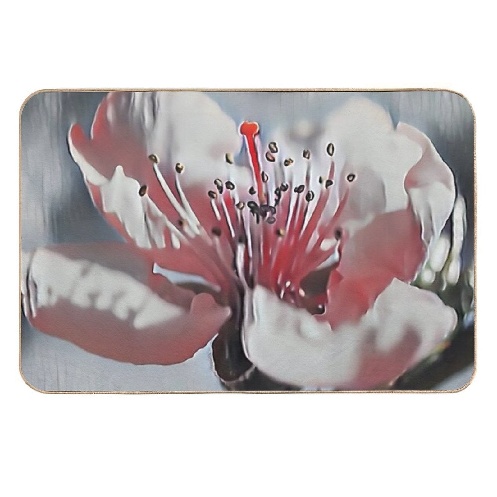 7 Reasons to Love This Vibrant Pink Cherry Blossom with Red Center & Green Leaves  Easy Maintenance Bath Mat