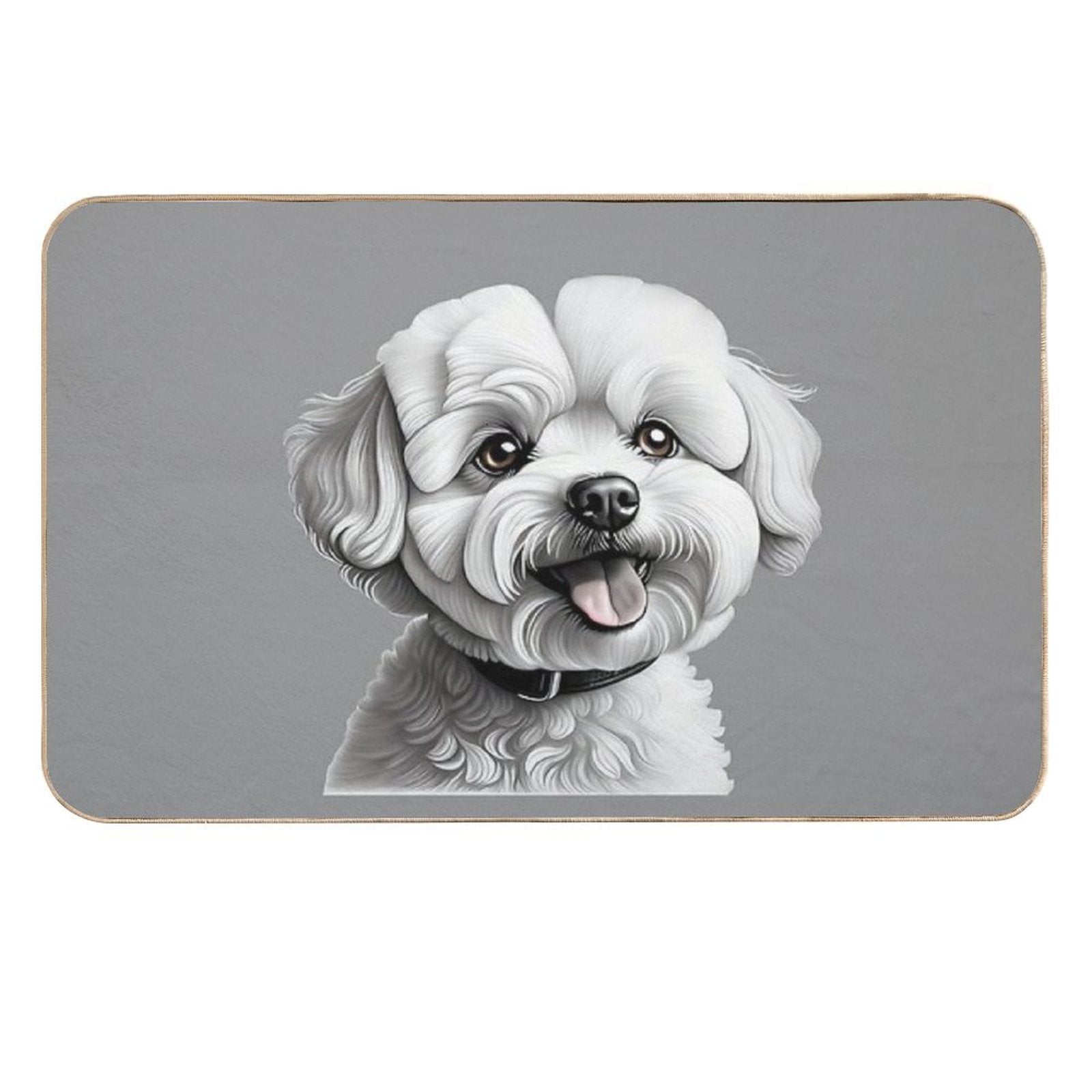 Bichon Frise Dog  Stain-Proof Bath Mat