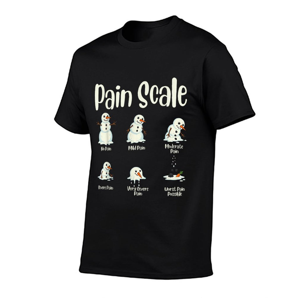 Pain Scale Snowman Medical Humor Nurses Christmas ICU  Durable T-Shirt