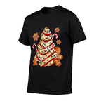 Christmas Tree Cakes Debbie And Gingerbread Cookies Pajamas  Trendy Pattern T-Shirt