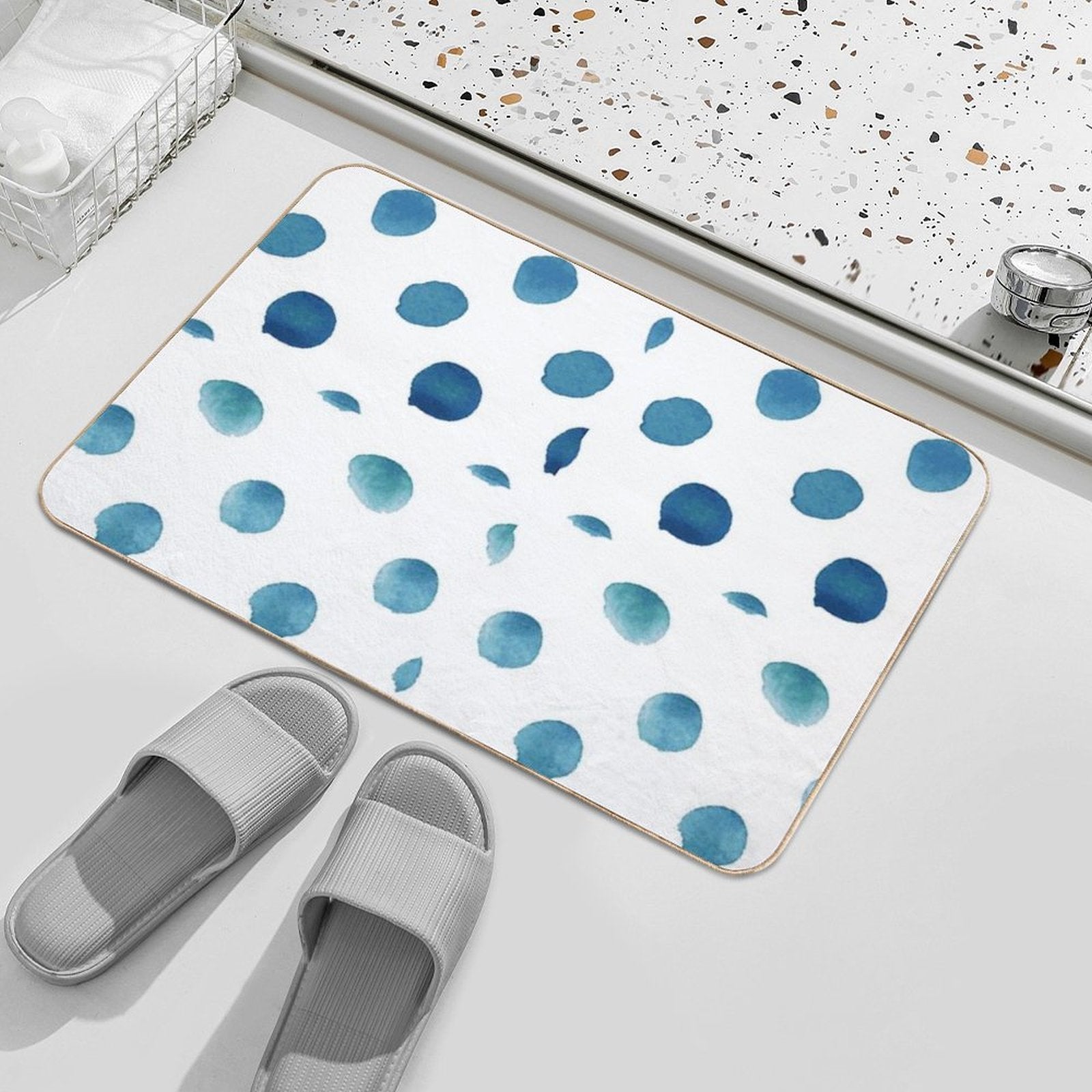 Ocean Blu Pattern-small Dots  Versatile Bath Mat