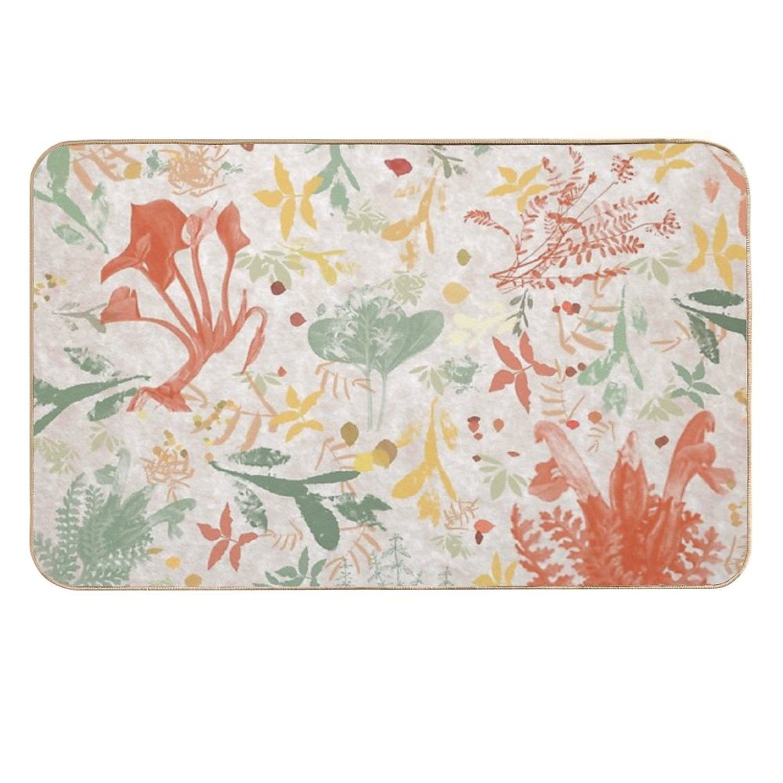 Vintage Floras - Ft. Retro Colors - Environmental Pattern  Eco-Friendly Bath Mat