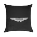 Aston Martin Logo on Carbon Background Soft Fade-Resistant Throw Pillow