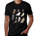 Types of Owls Educational Collection Cute Owl Lover  Stretchy T-Shirt