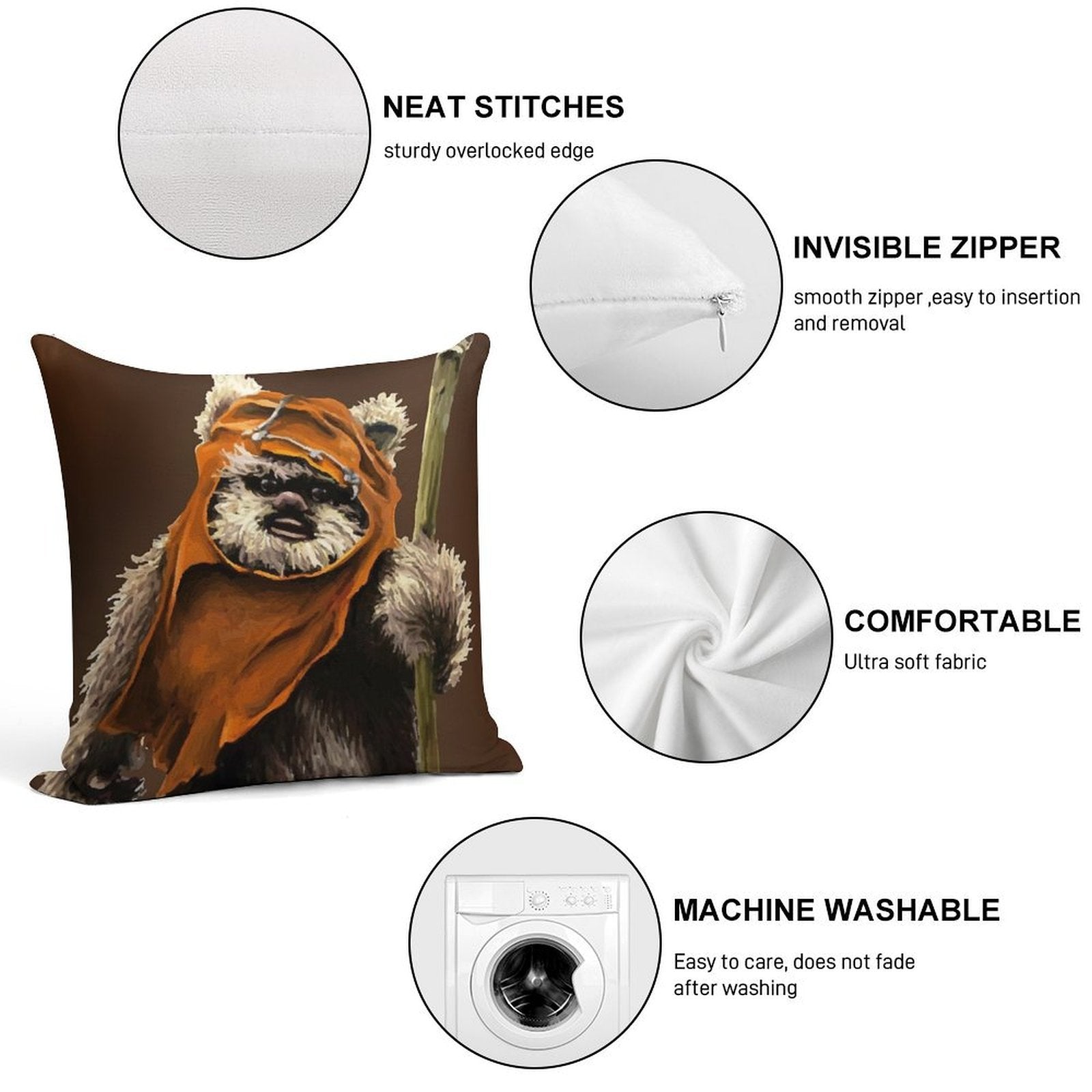 Ewok #2 Soft Style Accent Throw Pillow