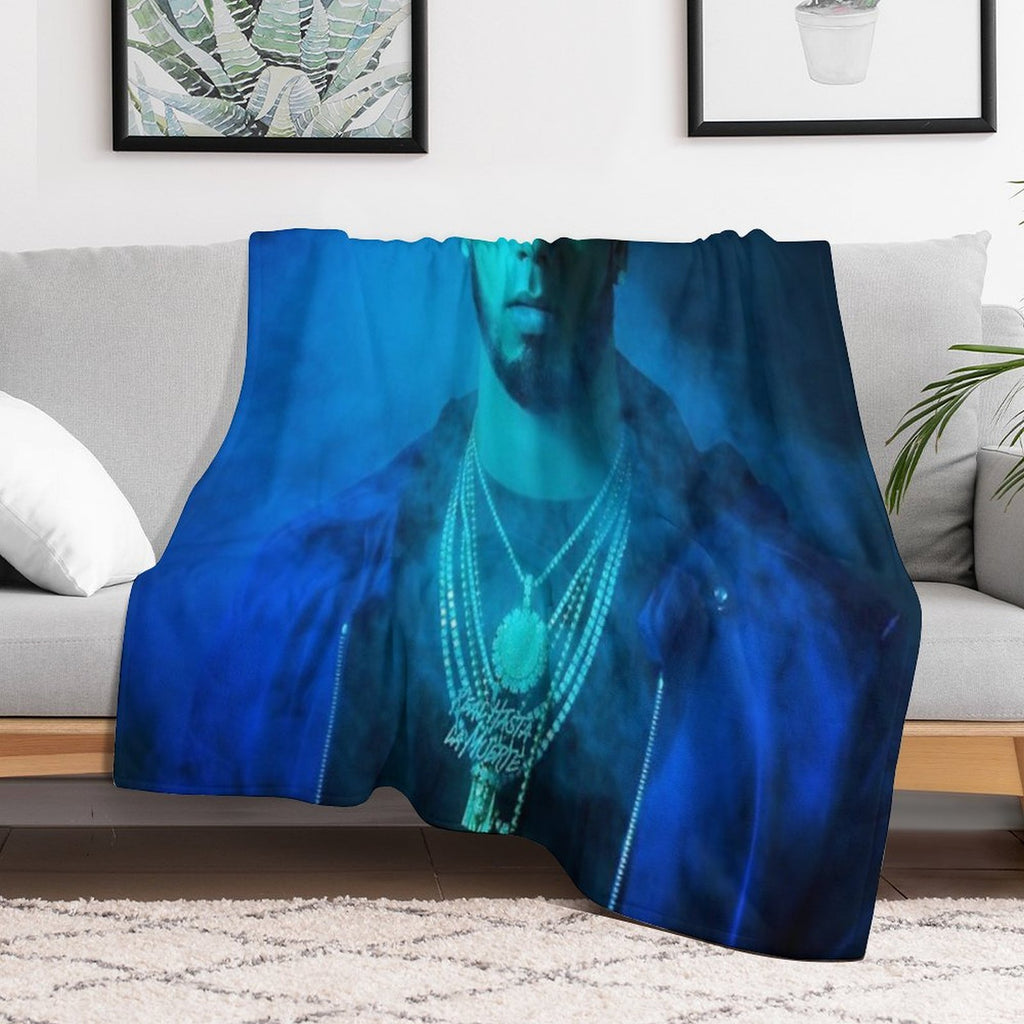 Real Hasta La Muerte Album Cover Anuel AA Sustainable Throw Blanket