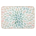 Floral Bloom Pattern, Coral, Peach, Green  Toxin-Free Bath Mat
